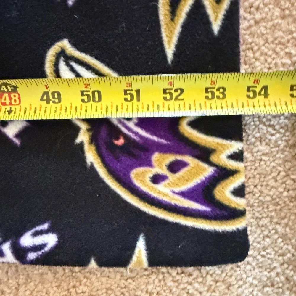 NFL Baltimore Ravens Blanket Purple Black Fleece Logo Print Throw Handmade
